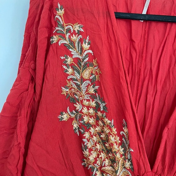 Free People orange stitched cover up tunic dress - Picture 5 of 7